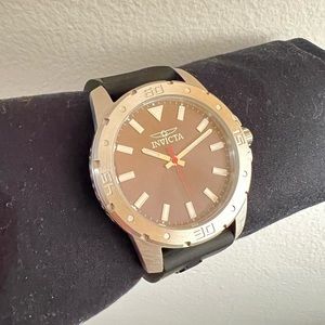 Invicta Promo Men's Diver Black Silicone Band Steel Case Quartz Watch